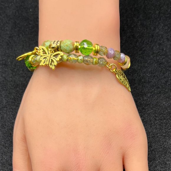 Gold Charm Boho Beaded Bracelet For Women - Picture 1 of 4